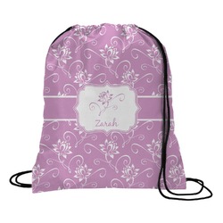 Lotus Flowers Drawstring Backpack - Medium (Personalized)