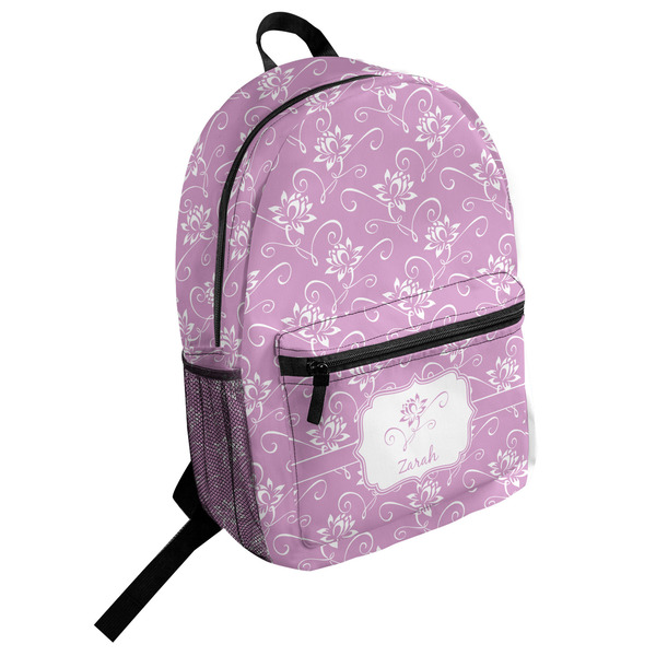 Custom Lotus Flowers Student Backpack (Personalized)