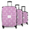 Lotus Flowers 3 Piece Luggage Set - 20" Carry On, 24" Medium Checked, 28" Large Checked (Personalized)