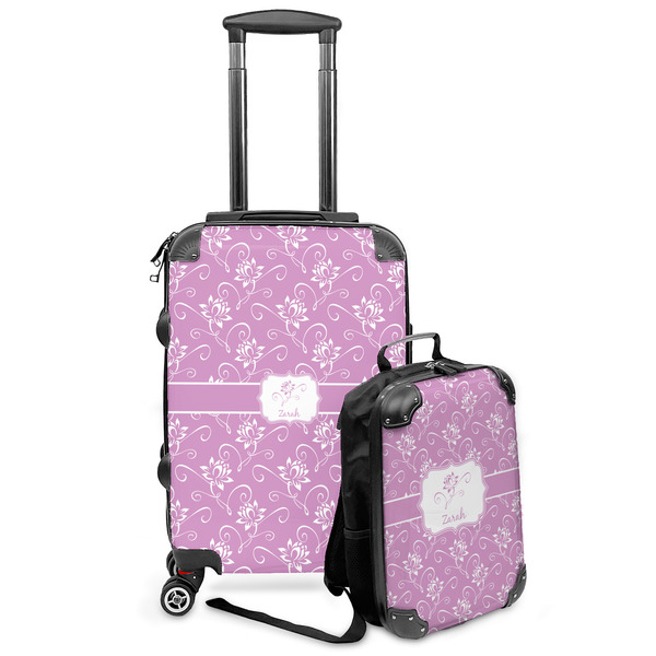 Custom Lotus Flowers Kids 2-Piece Luggage Set - Suitcase & Backpack (Personalized)