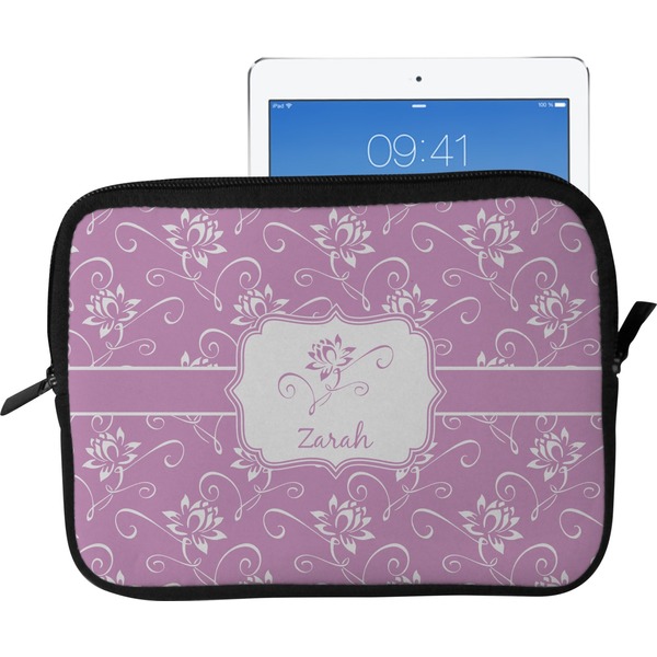 Custom Lotus Flowers Tablet Case / Sleeve - Large (Personalized)