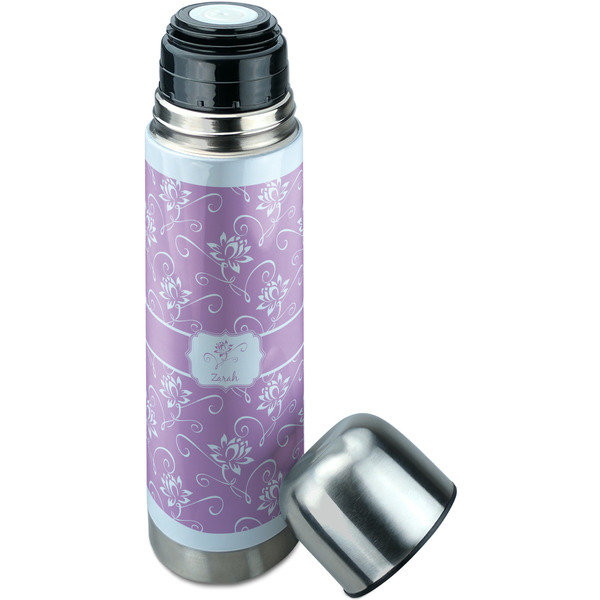 Lotus Flowers Thermos - Lid Off