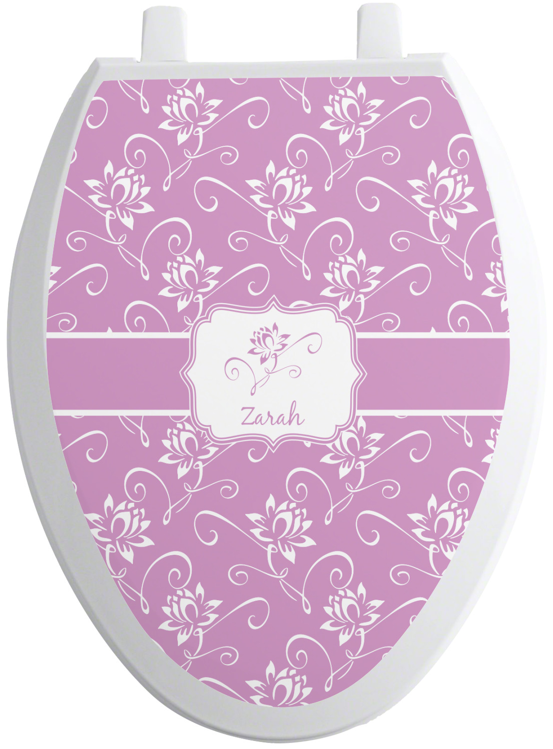 Lotus Flowers Toilet Seat Decal Elongated (Personalized) YouCustomizeIt