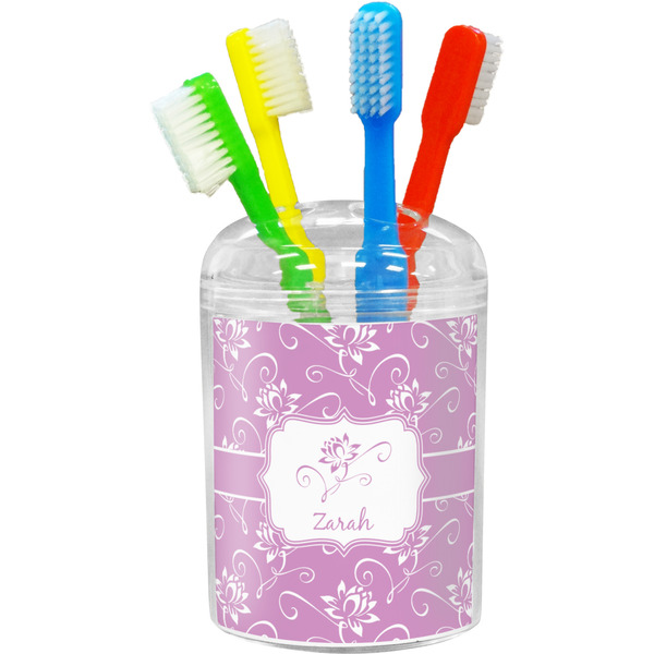 Custom Lotus Flowers Toothbrush Holder (Personalized)