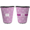 Lotus Flowers Trash Can Black - Front and Back - Apvl