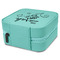 Lotus Flowers Travel Jewelry Boxes - Leather - Teal - View from Rear