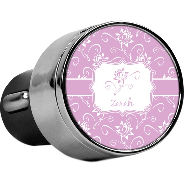 Custom Lotus Flowers USB Car Charger (Personalized)