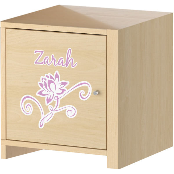 Lotus Flowers Wall Graphic on Wooden Cabinet