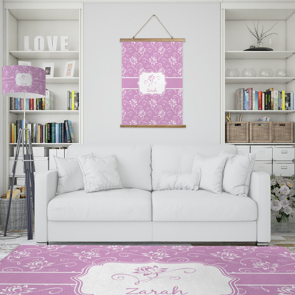Lotus Flowers Wall Hanging Tapestry - Portrait - IN CONTEXT