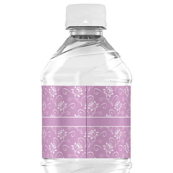 Lotus Flowers Water Bottle Label - Back View