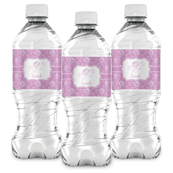 Lotus Flowers Water Bottle Labels - Front View