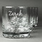 Lotus Flowers Whiskey Glasses Set of 4 - Engraved Front