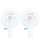 Lotus Flowers White Plastic 7" Stir Stick - Double Sided - Round - Front & Back
