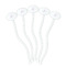 Lotus Flowers White Plastic 7" Stir Stick - Oval - Fan