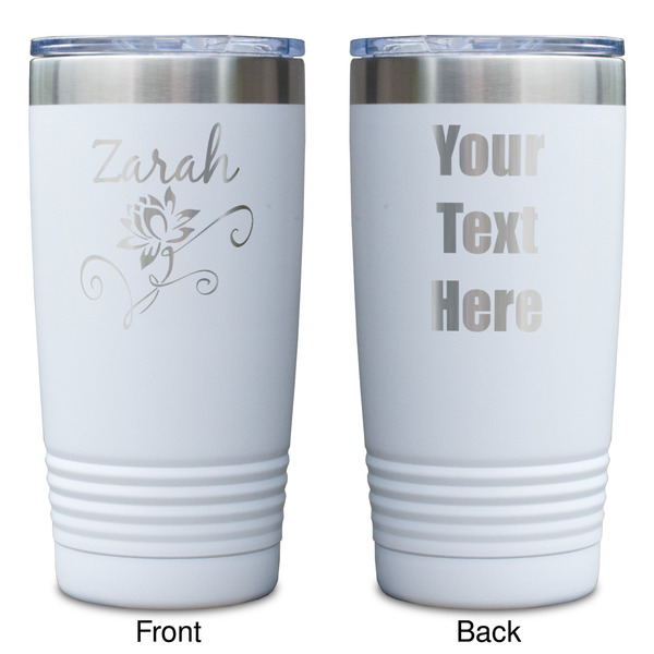 Lotus Flowers White Polar Camel Tumbler - 20oz - Double Sided - Approval