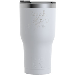 Lotus Flowers RTIC Tumbler - White - Engraved Front (Personalized)