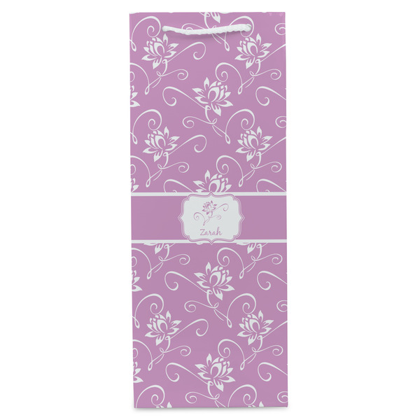 Lotus Flowers Wine Gift Bag - Matte - Front