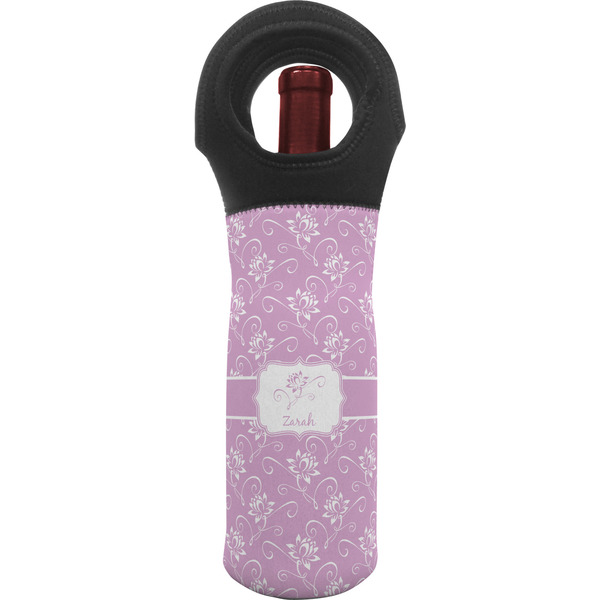 Custom Lotus Flowers Wine Tote Bag (Personalized)