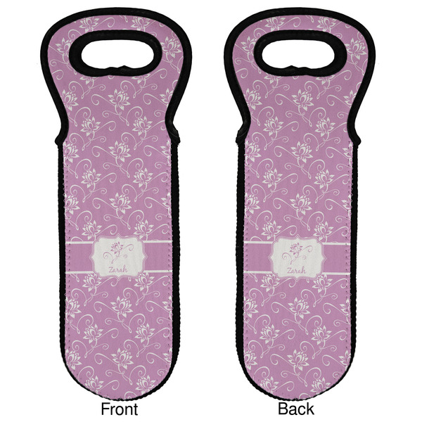 Lotus Flowers Wine Tote Front & Back