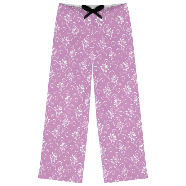 Custom Lotus Flowers Womens Pajama Pants - L