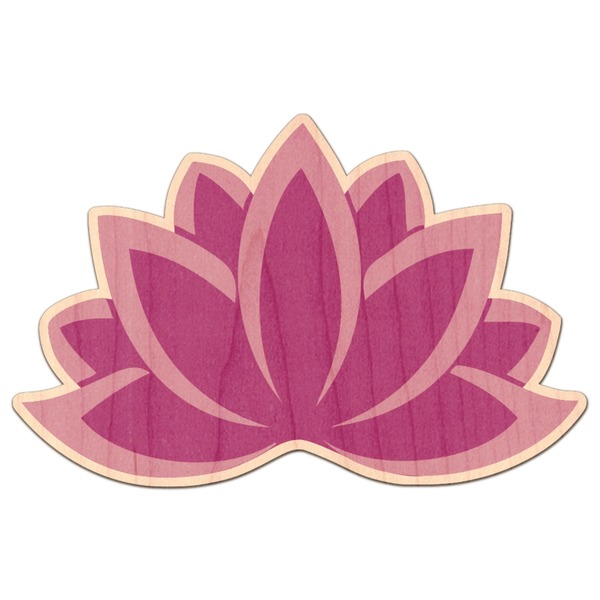 Custom Lotus Flowers Genuine Maple or Cherry Wood Sticker