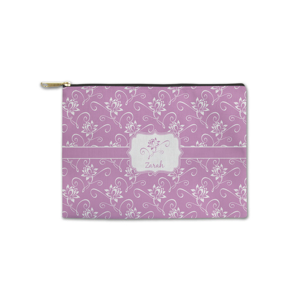 Custom Lotus Flowers Zipper Pouch - Small - 8.5"x6" (Personalized)