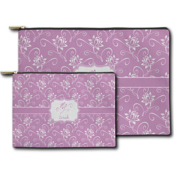 Lotus Flowers Zippered Pouches - Size Comparison