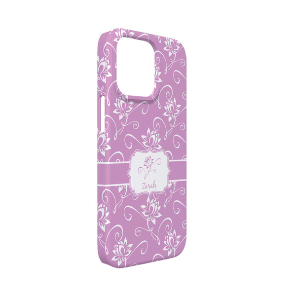 Custom Lotus Flowers iPhone Case - Plastic - iPhone 13 Mini (Personalized)