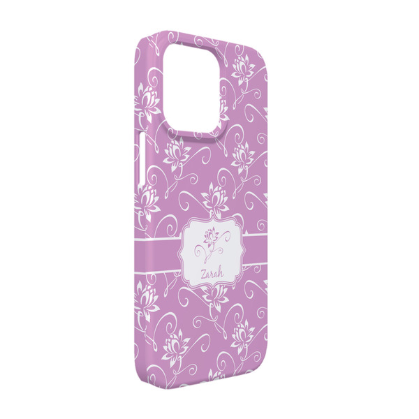 Custom Lotus Flowers iPhone Case - Plastic - iPhone 13 Pro (Personalized)