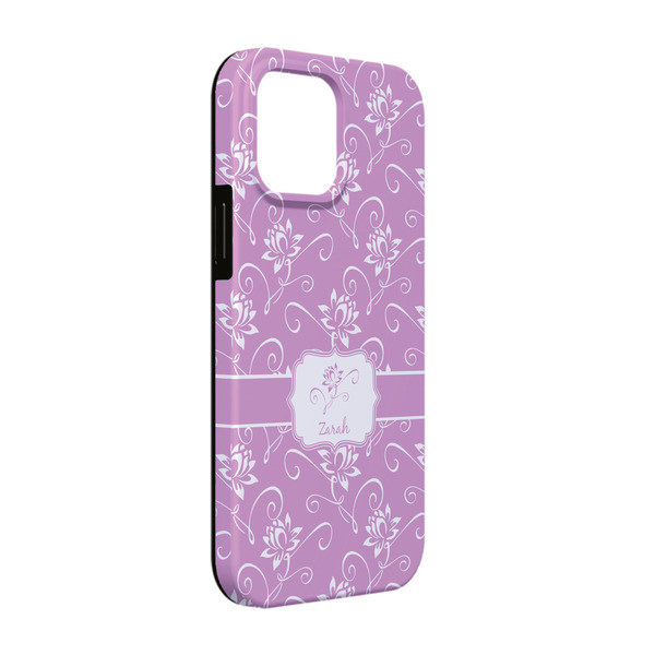 Custom Lotus Flowers iPhone Case - Rubber Lined - iPhone 13 Pro (Personalized)