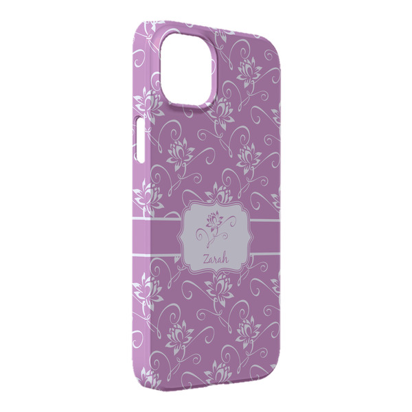 Custom Lotus Flowers iPhone Case - Plastic - iPhone 14 Plus (Personalized)