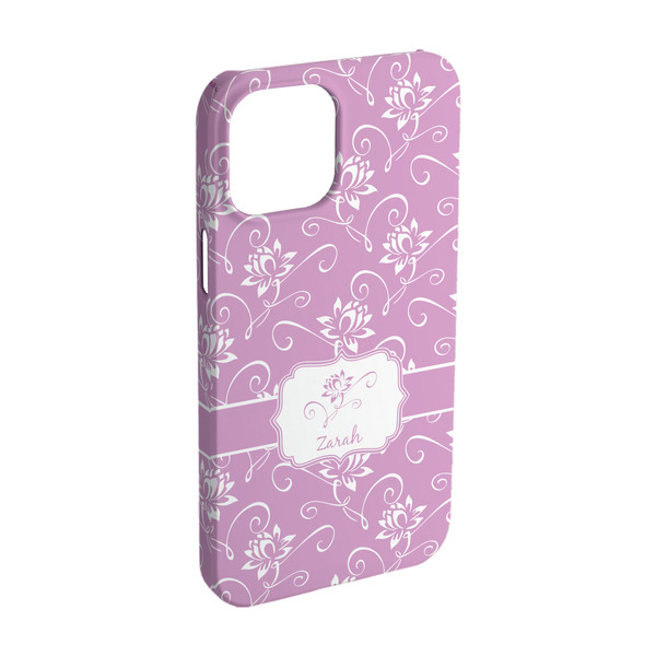 Custom Lotus Flowers iPhone Case - Plastic - iPhone 15 Pro (Personalized)