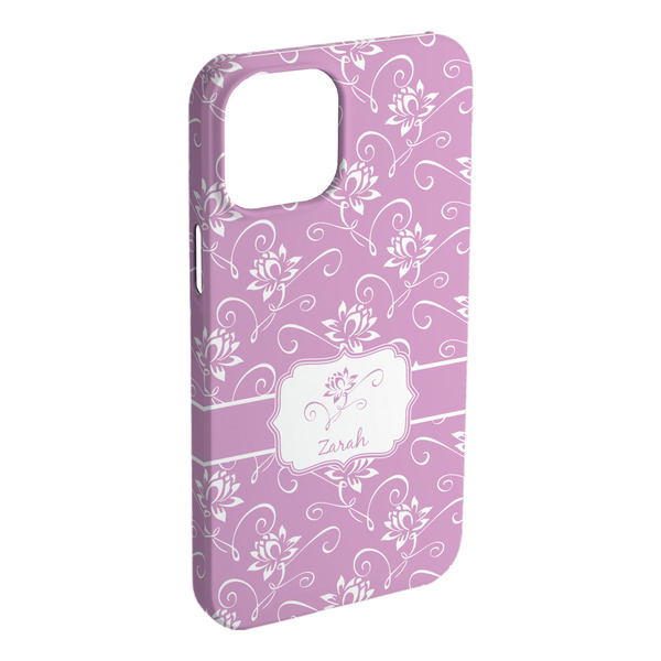 Custom Lotus Flowers iPhone Case - Plastic - iPhone 15 Pro Max (Personalized)