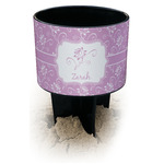 Lotus Flowers Black Beach Spiker Drink Holder (Personalized)
