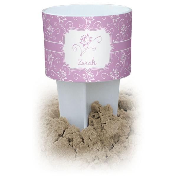 Custom Lotus Flowers Beach Spiker Drink Holder (Personalized)