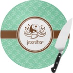 Om Round Glass Cutting Board - Small (Personalized)