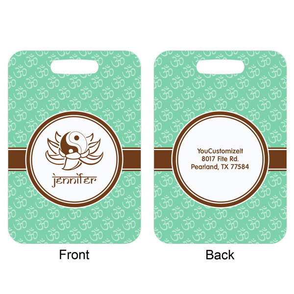 om Aluminum Luggage Tag (Front + Back)