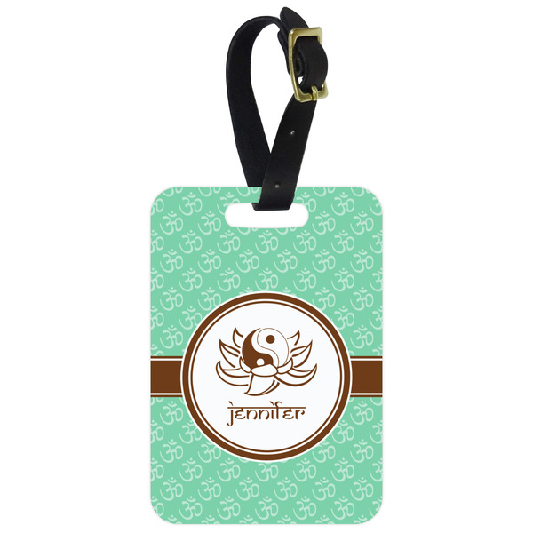 Custom Om Metal Luggage Tag w/ Name or Text