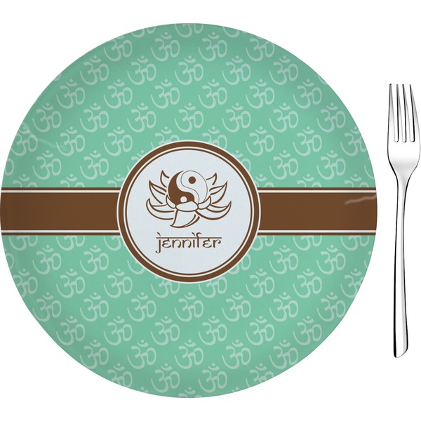 Custom Om 8" Glass Appetizer / Dessert Plates - Single or Set (Personalized)