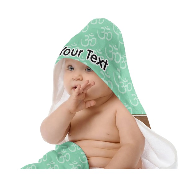 Om Baby Hooded Towel on Child