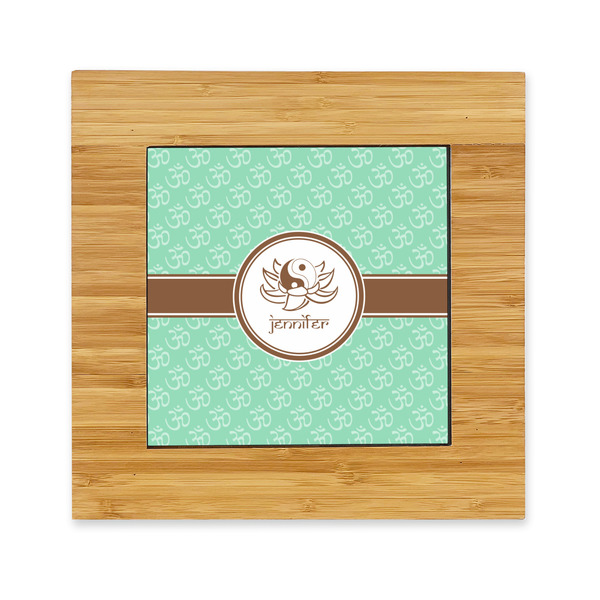 Custom Om Bamboo Trivet with Ceramic Tile Insert (Personalized)