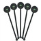 Om Black Plastic 5.5" Stir Stick - Round - Fan View
