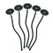 Om Black Plastic 7" Stir Stick - Oval - Fan