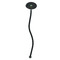 Om Black Plastic 7" Stir Stick - Oval - Single Stick