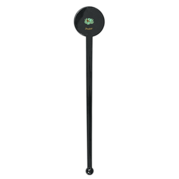 Om Black Plastic 7" Stir Stick - Round - Single Stick