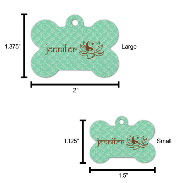 Om Bone Shaped Dog ID Tag - Large - Scale