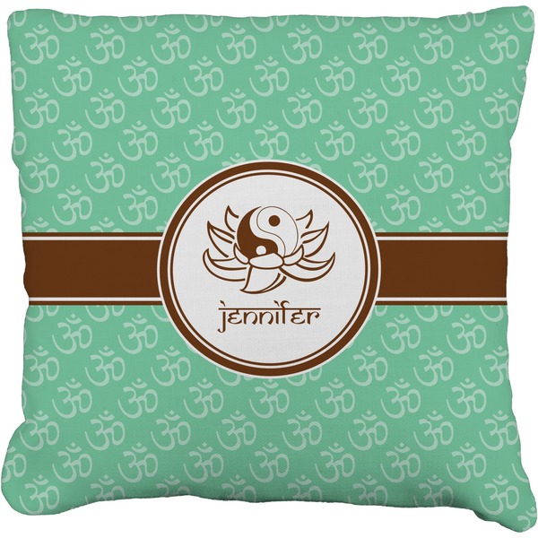 Custom Om Faux-Linen Throw Pillow 18" (Personalized)