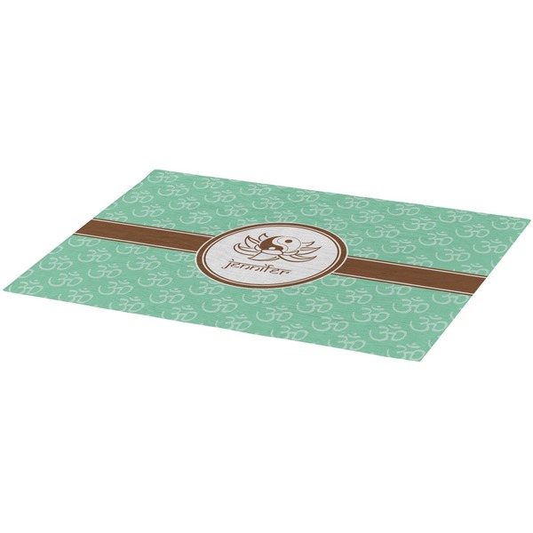 Om Burlap Placemat (Angle View)