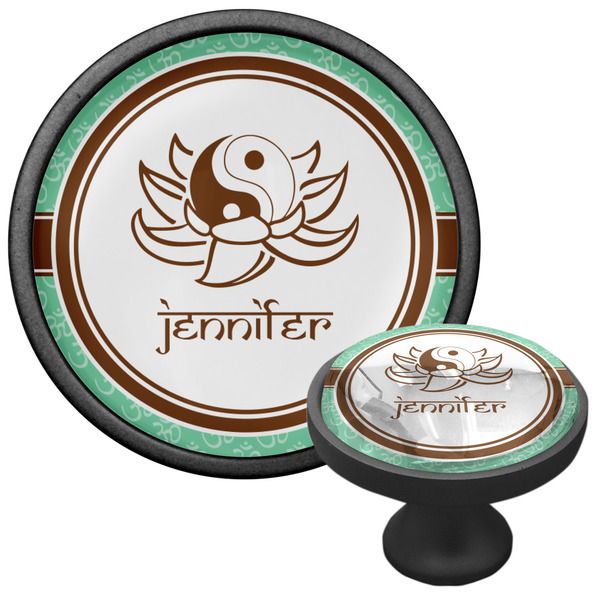 Om Cabinet Knob - Black - Multi Angle