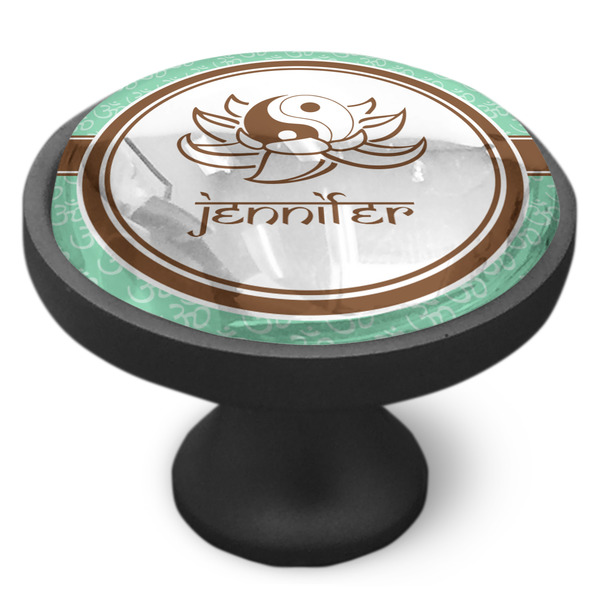 Om Cabinet Knob - Black - Side